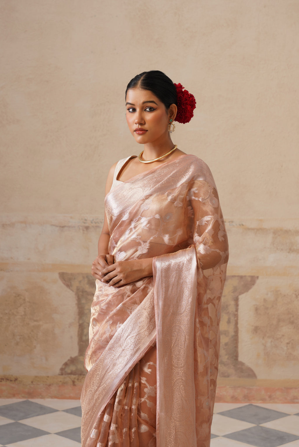 Mauve Silk Tissue saree