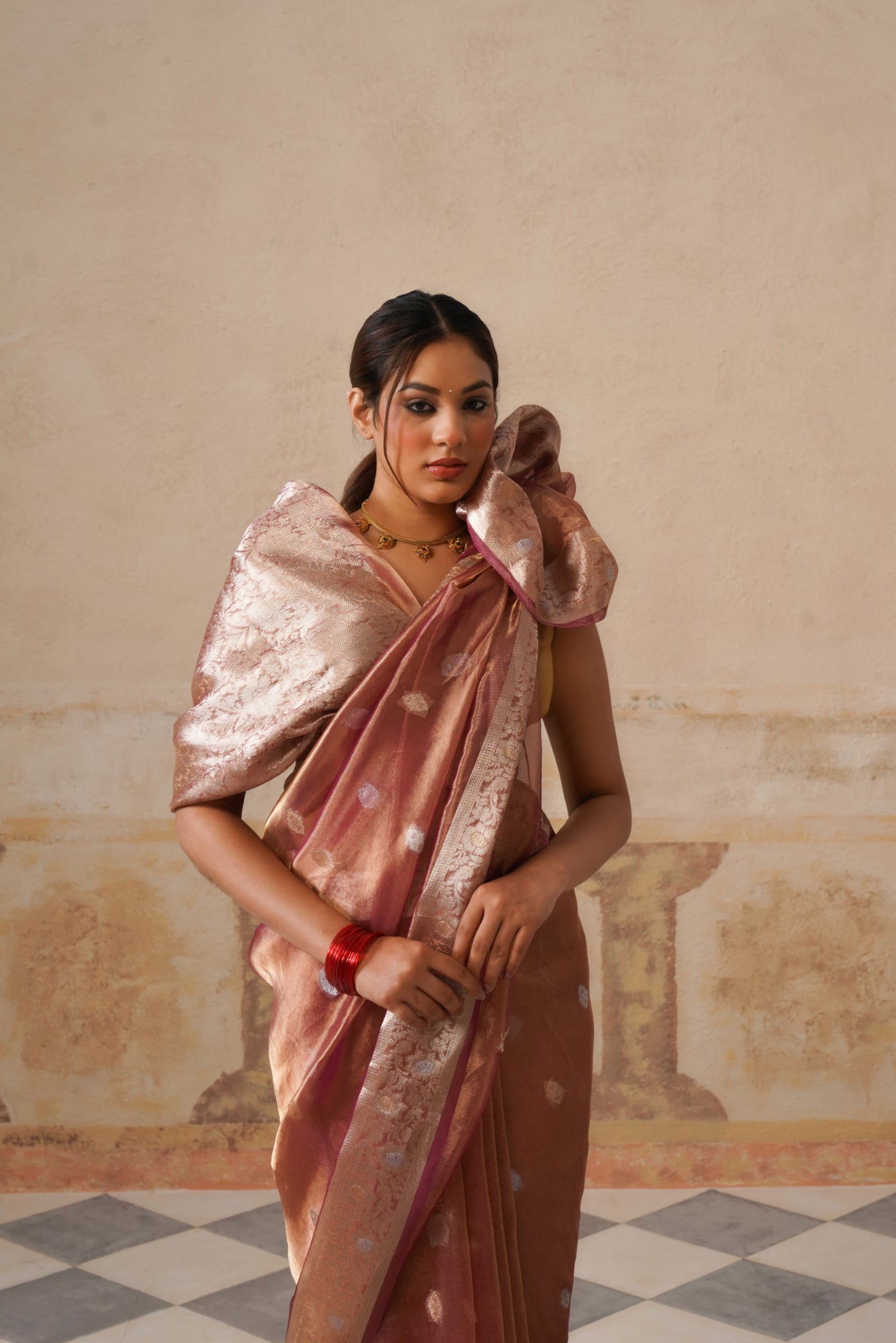 Plum Silk Tissue Buti