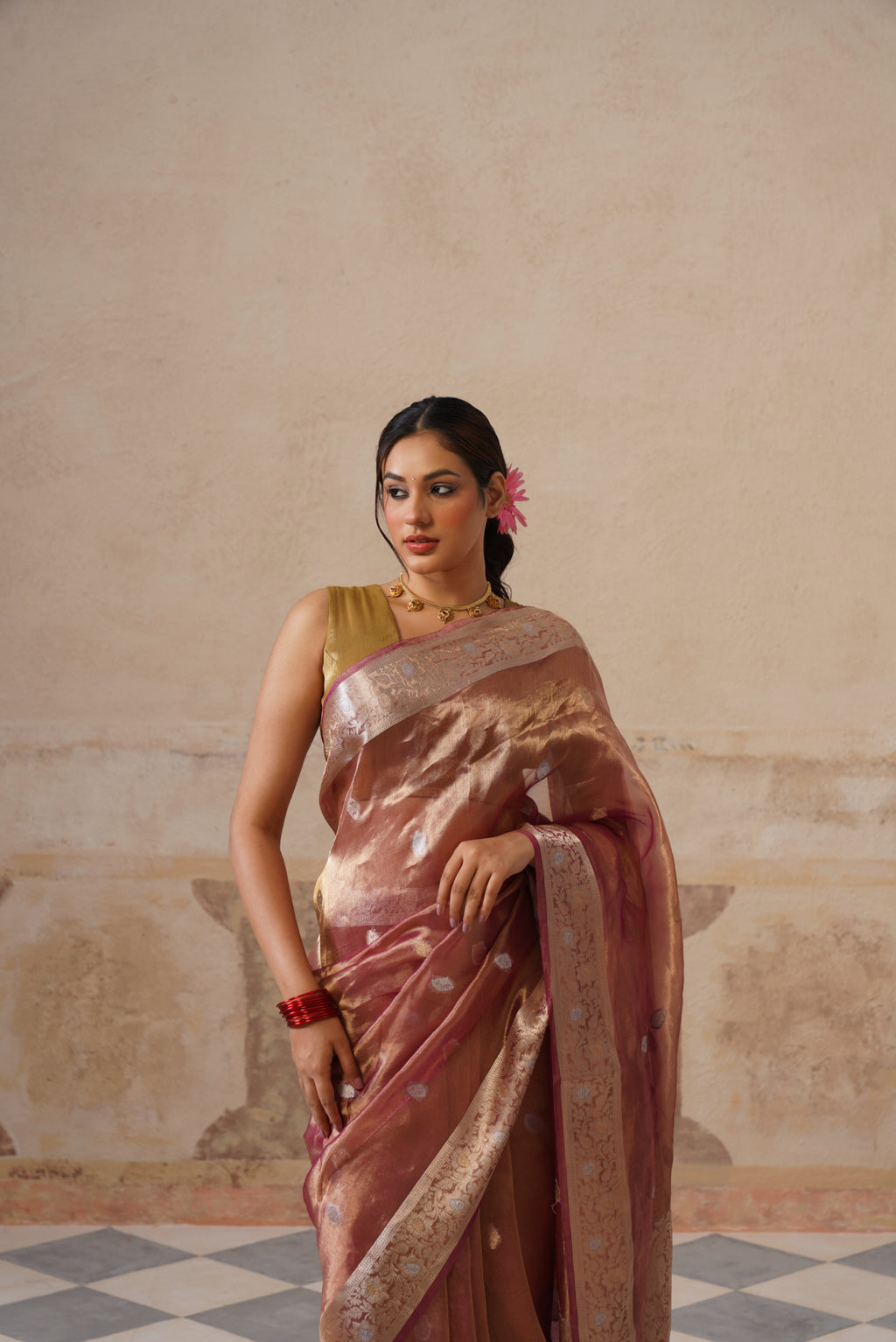 Plum Silk Tissue Buti