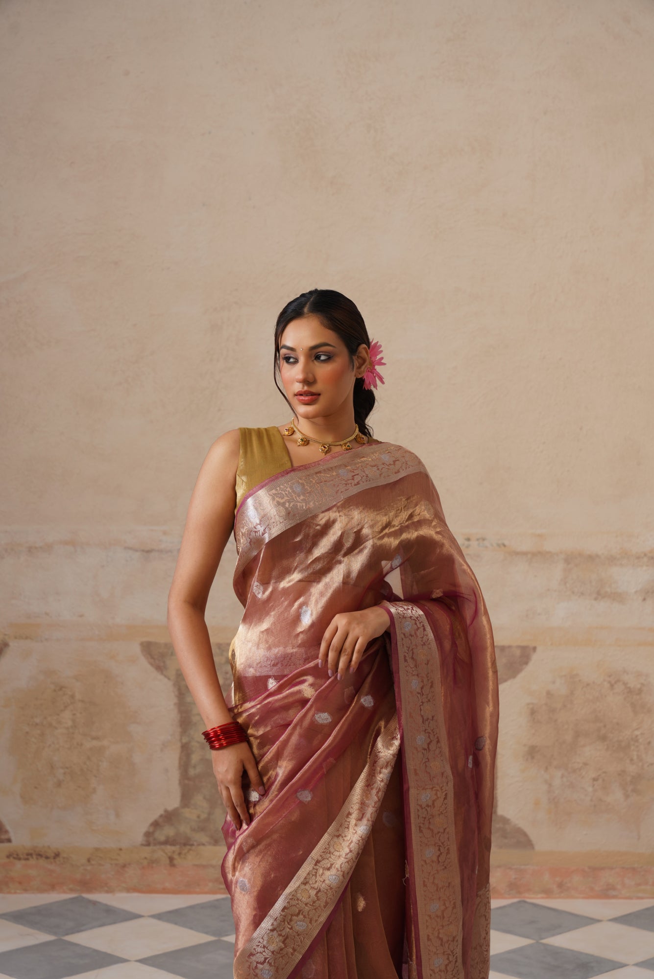 Plum Silk Tissue Buti