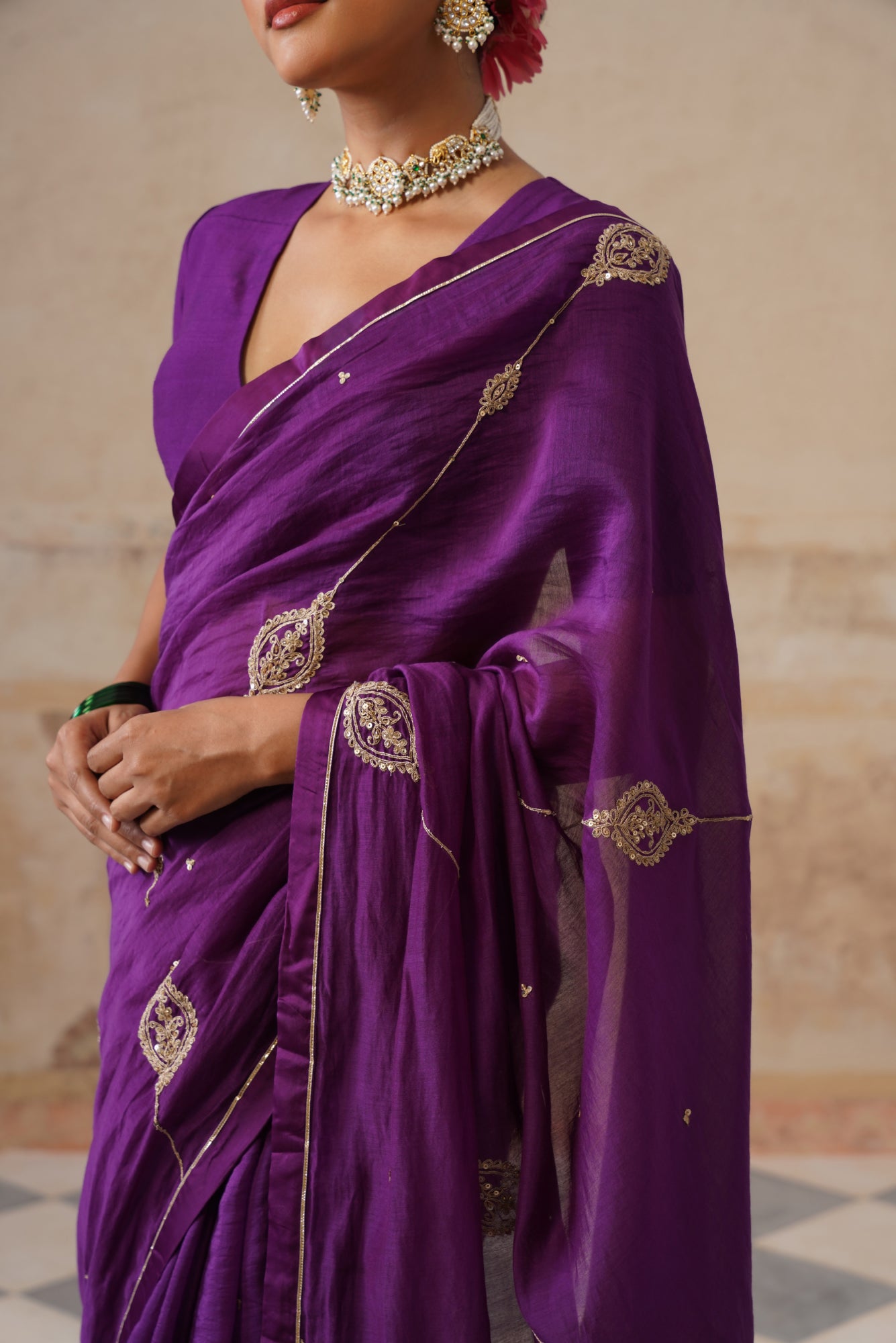Barkha Cotton Silk Purple Saree