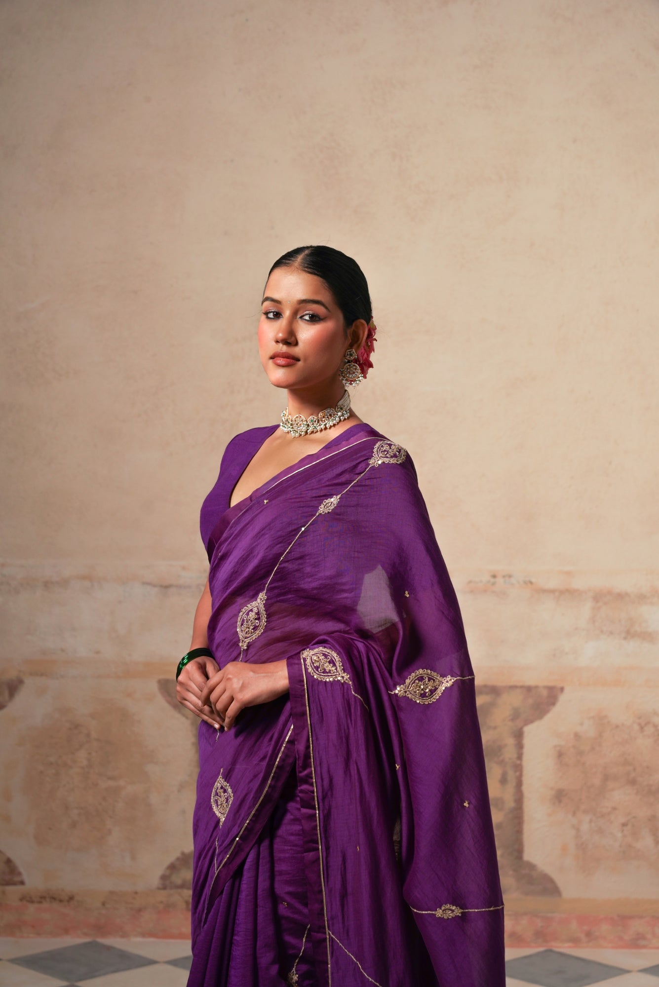 Barkha Cotton Silk Purple Saree