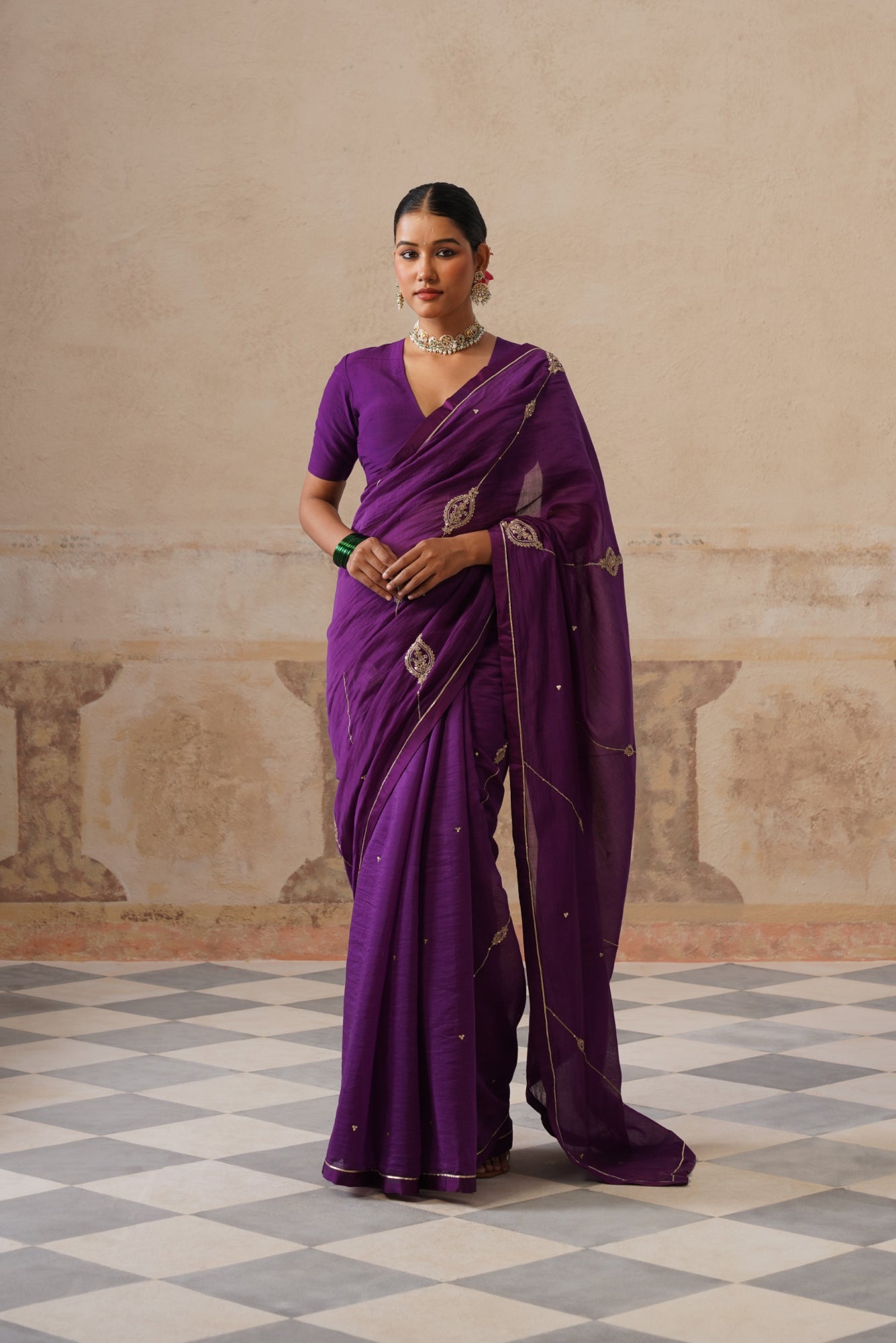 Barkha Cotton Silk Purple Saree