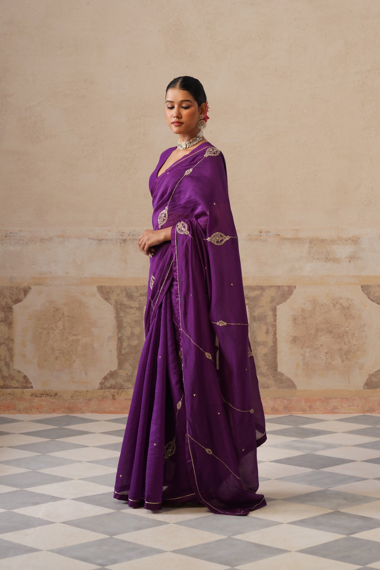 Barkha Cotton Silk Purple Saree
