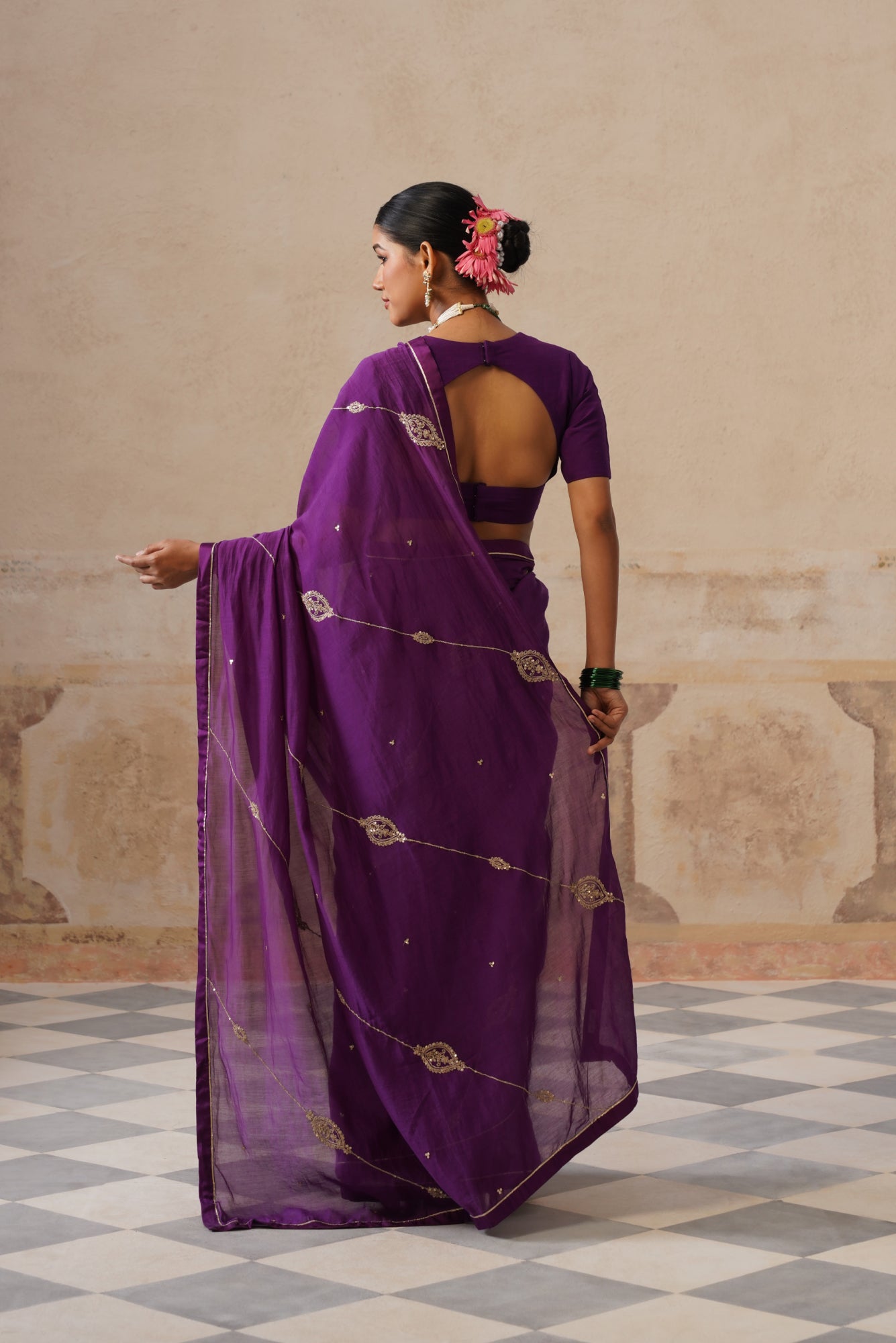 Barkha Cotton Silk Purple Saree