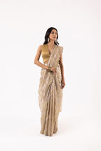 Twill Bloom Sage Mist Saree