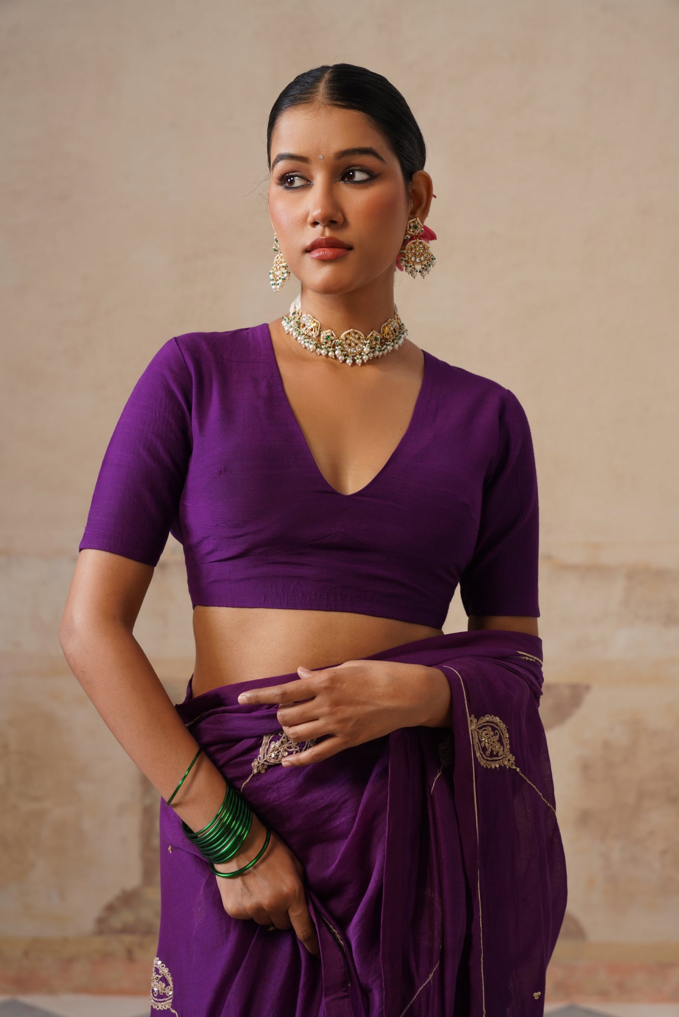 Maira Printed Purple Saree