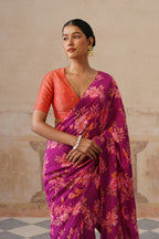 Fiona Magenta Modal Silk Printed Saree