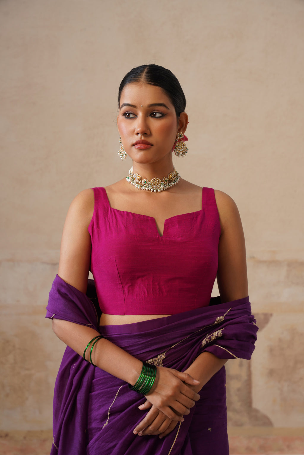 Fiona Magenta Modal Silk Printed Saree