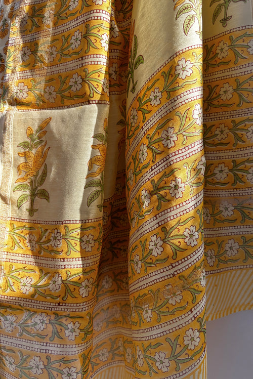 Block Print Buti Chanderi Saree