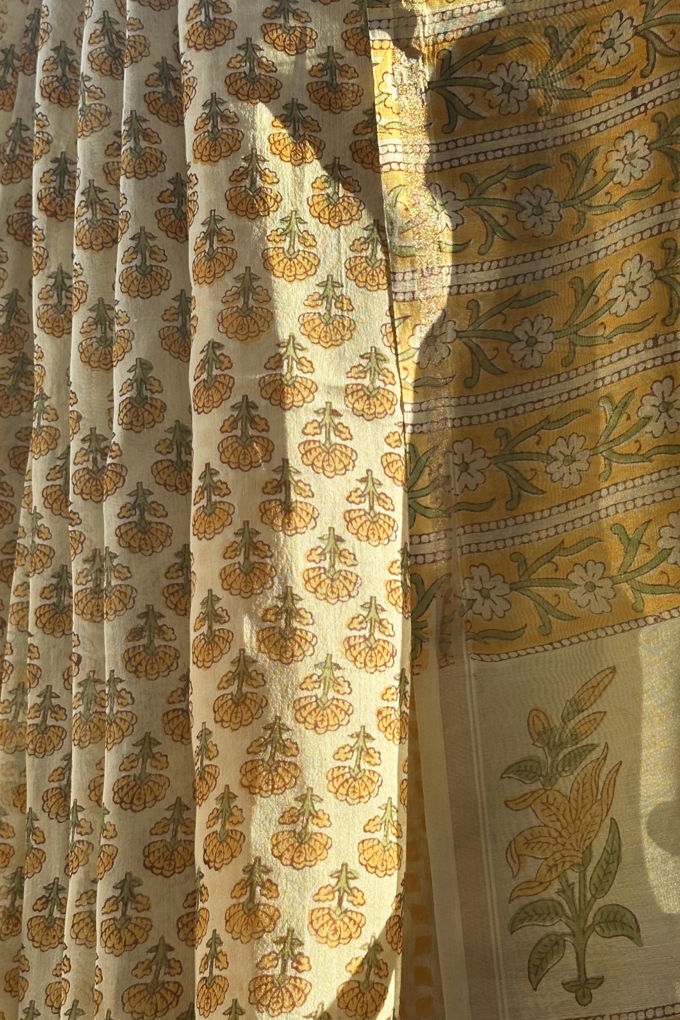 Block Print Buti Chanderi Saree