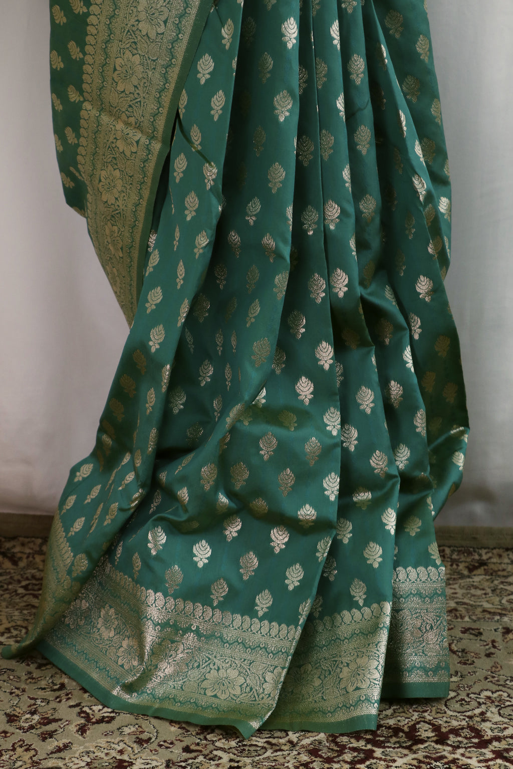 Turquoise Upada Silk Saree