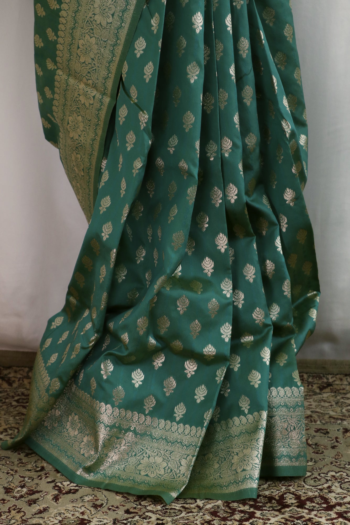 Turquoise Upada Silk Saree