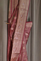 Plum Crushed Tissue Buti Saree