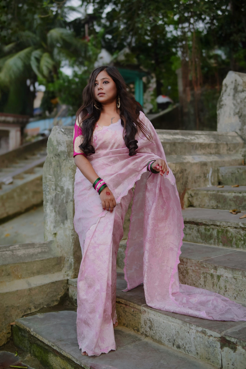 Twill Bloom Lavender Saree