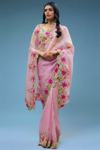Petal Glow Embroidered Saree