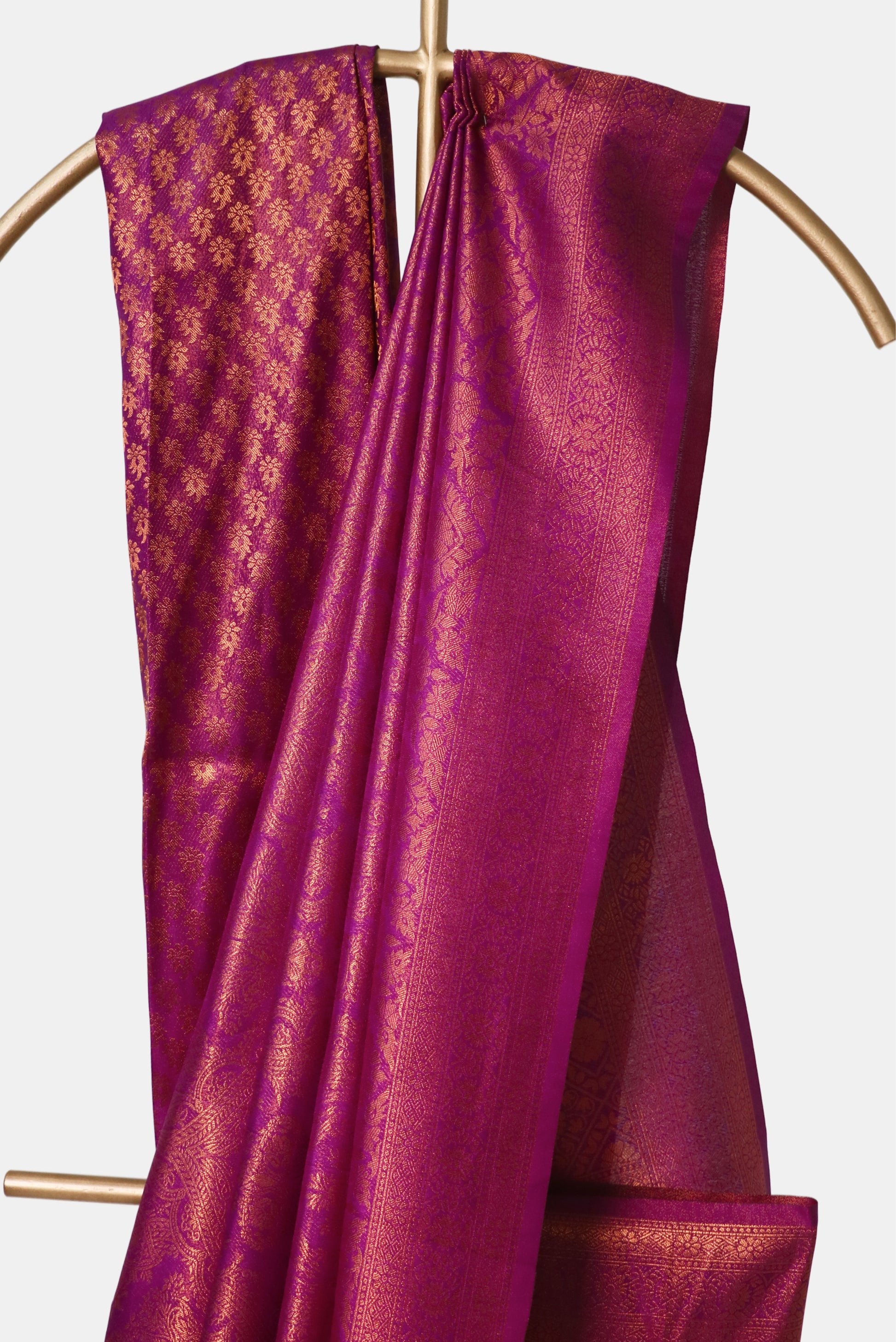 Raw Silk Pink Zari Saree