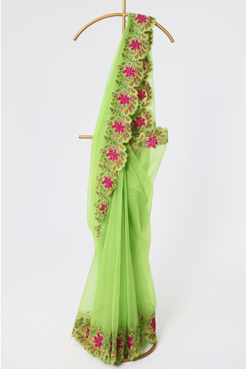 Emerald Mist Embroidered Saree