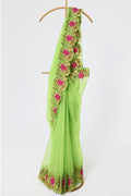 Emerald Mist Embroidered Saree