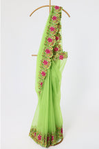 Emerald Mist Embroidered Saree