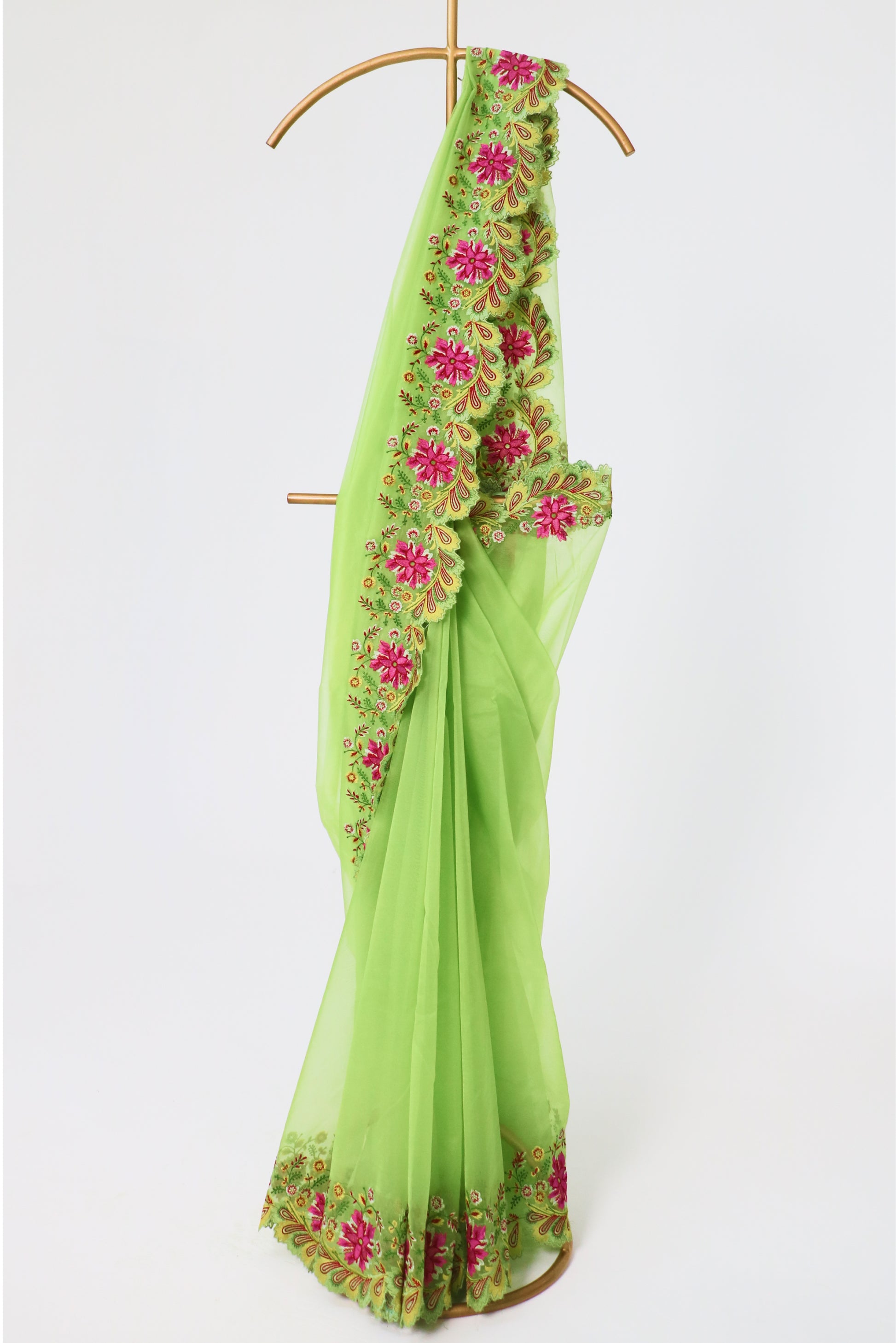 Emerald Mist Embroidered Saree