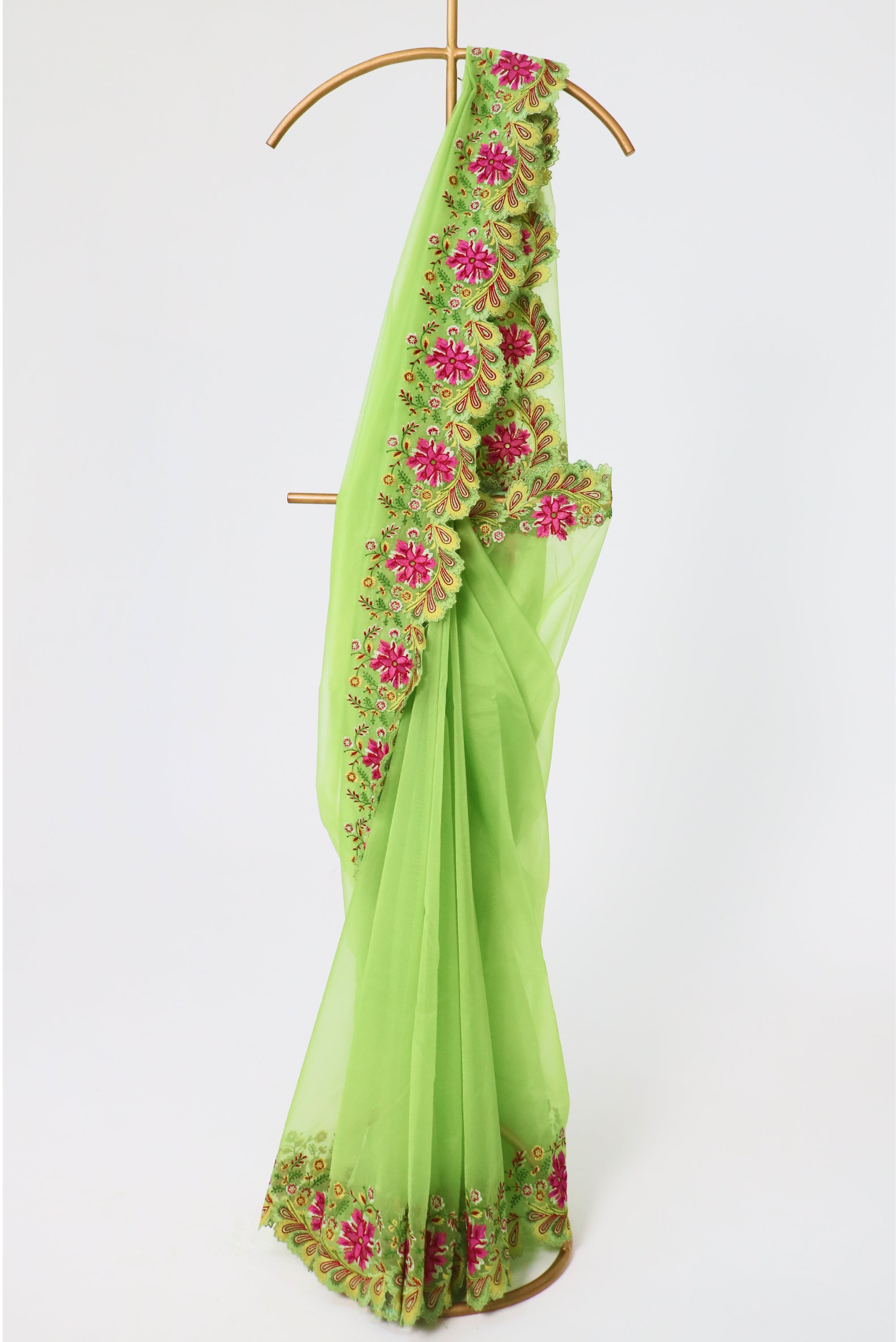 Emerald Mist Embroidered Saree