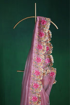 Petal Glow Embroidered Saree