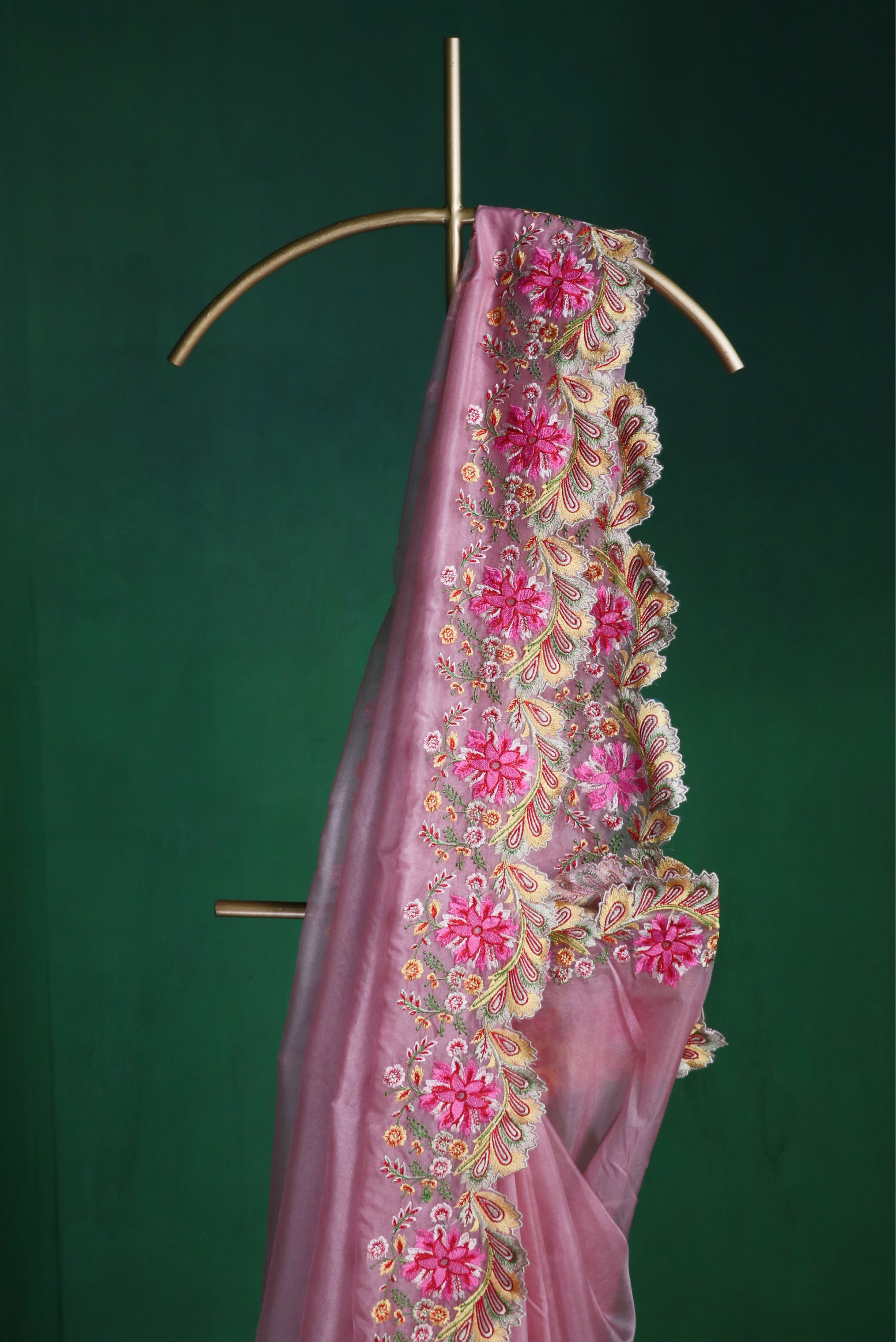 Petal Glow Embroidered Saree