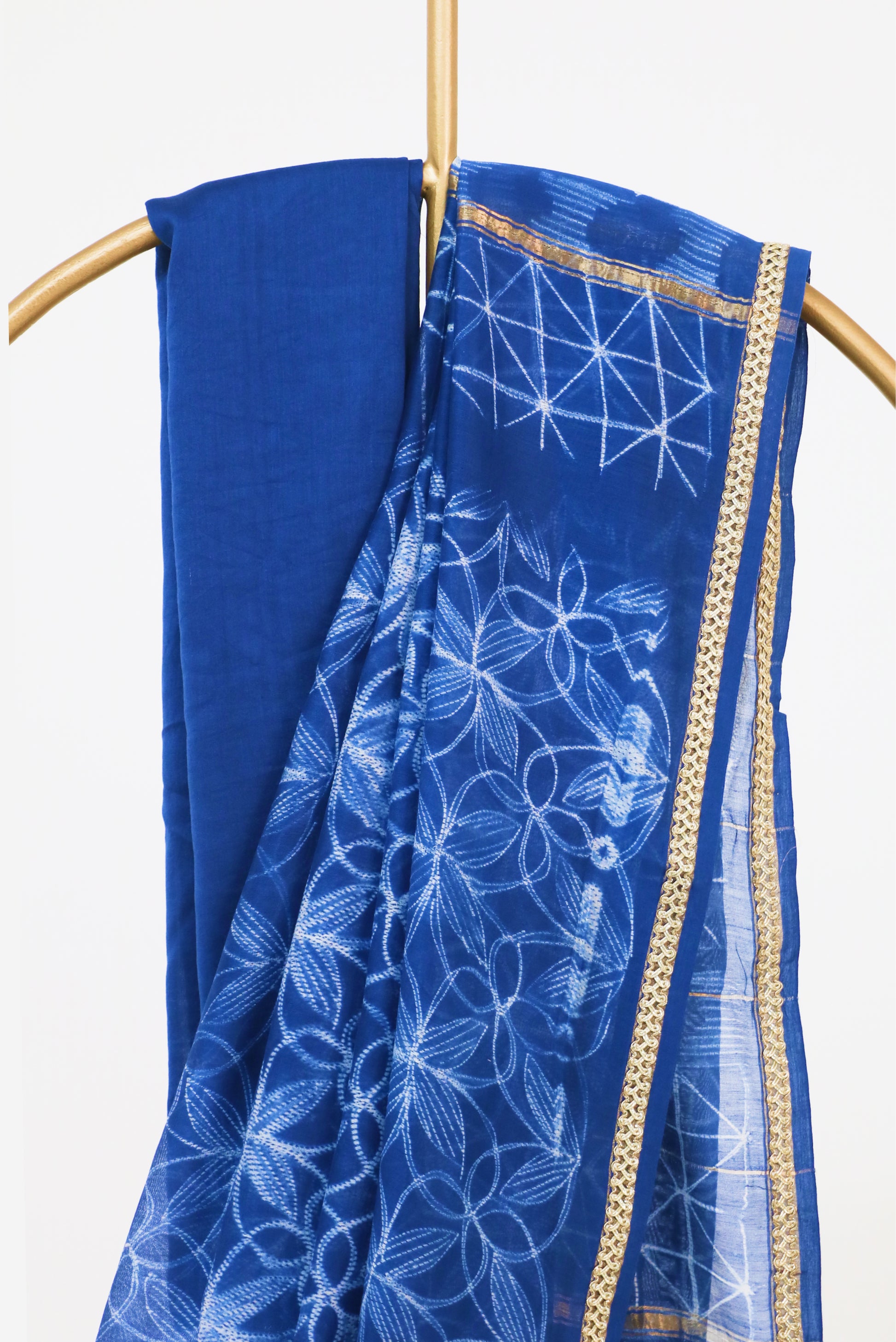 Indigo Shibori Saree