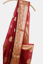 Plum Kora Silk Saree