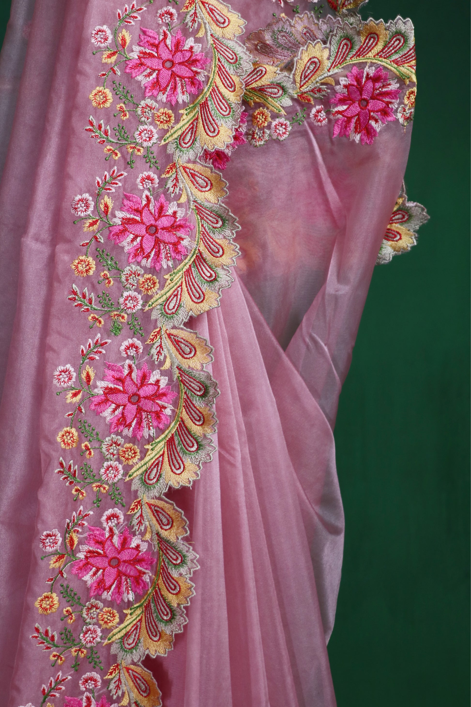 Petal Glow Embroidered Saree