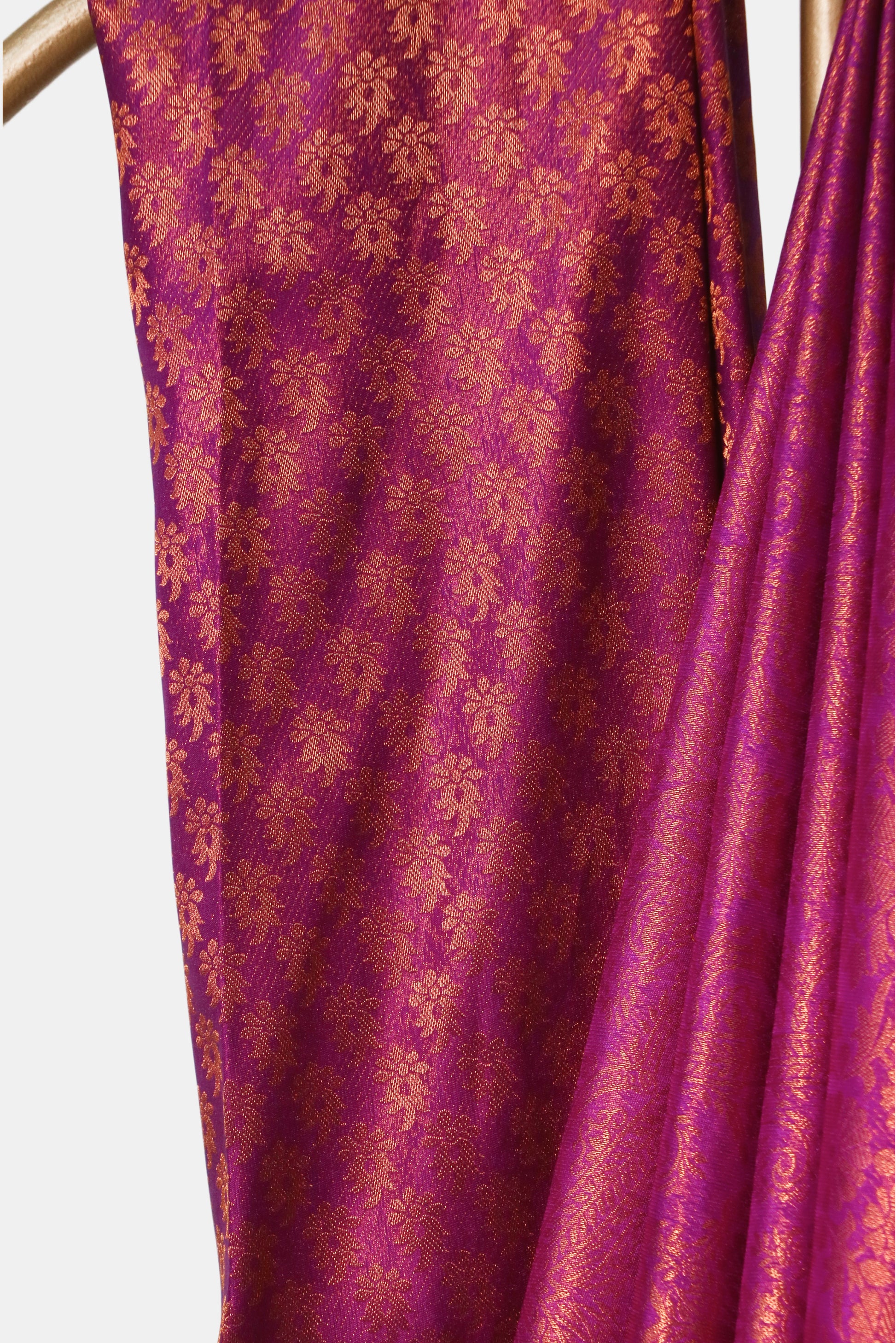 Raw Silk Pink Zari Saree