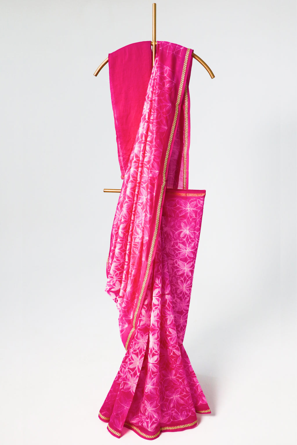 Pink Shibori Saree