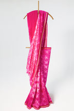 Pink Shibori Saree