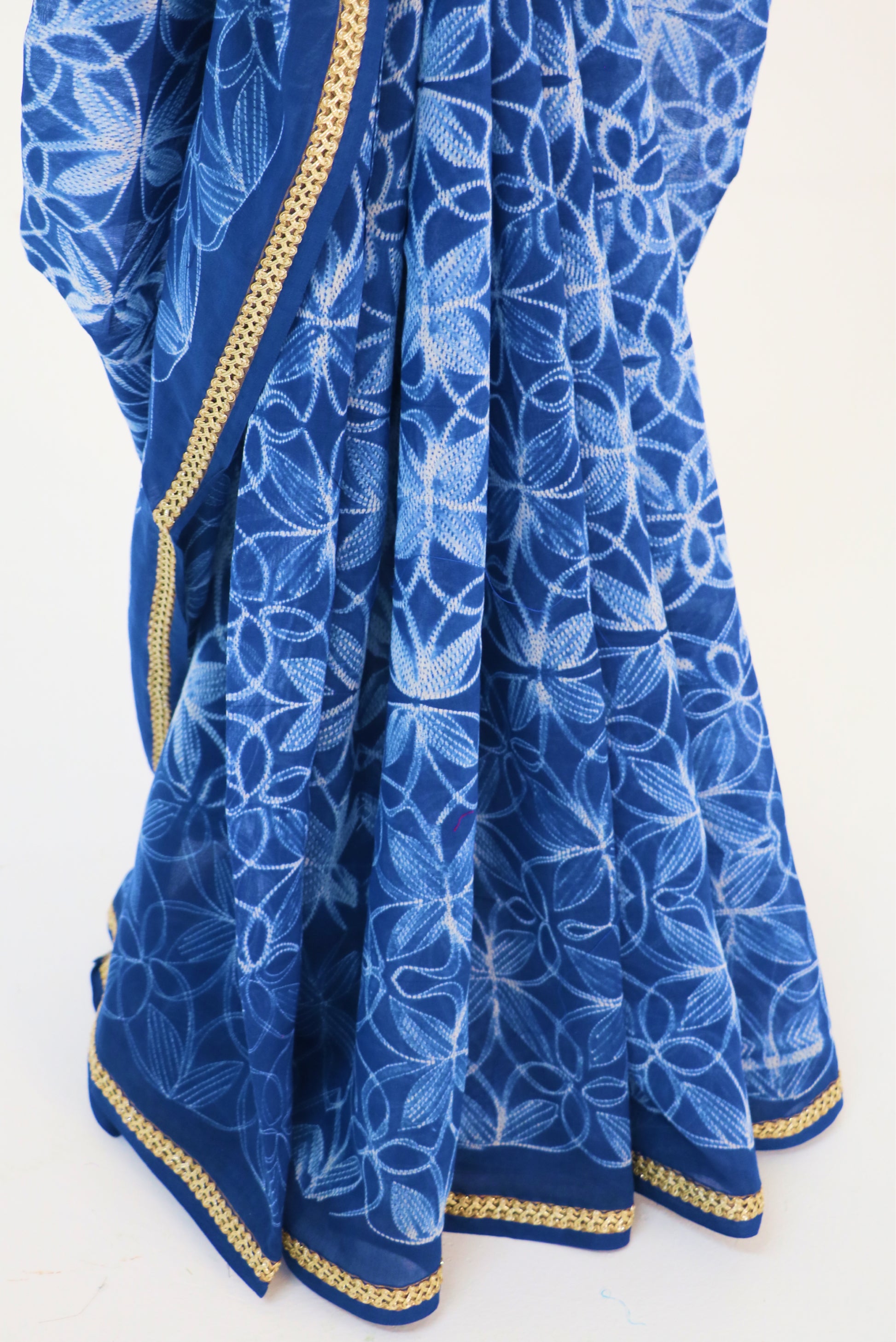 Indigo Shibori Saree