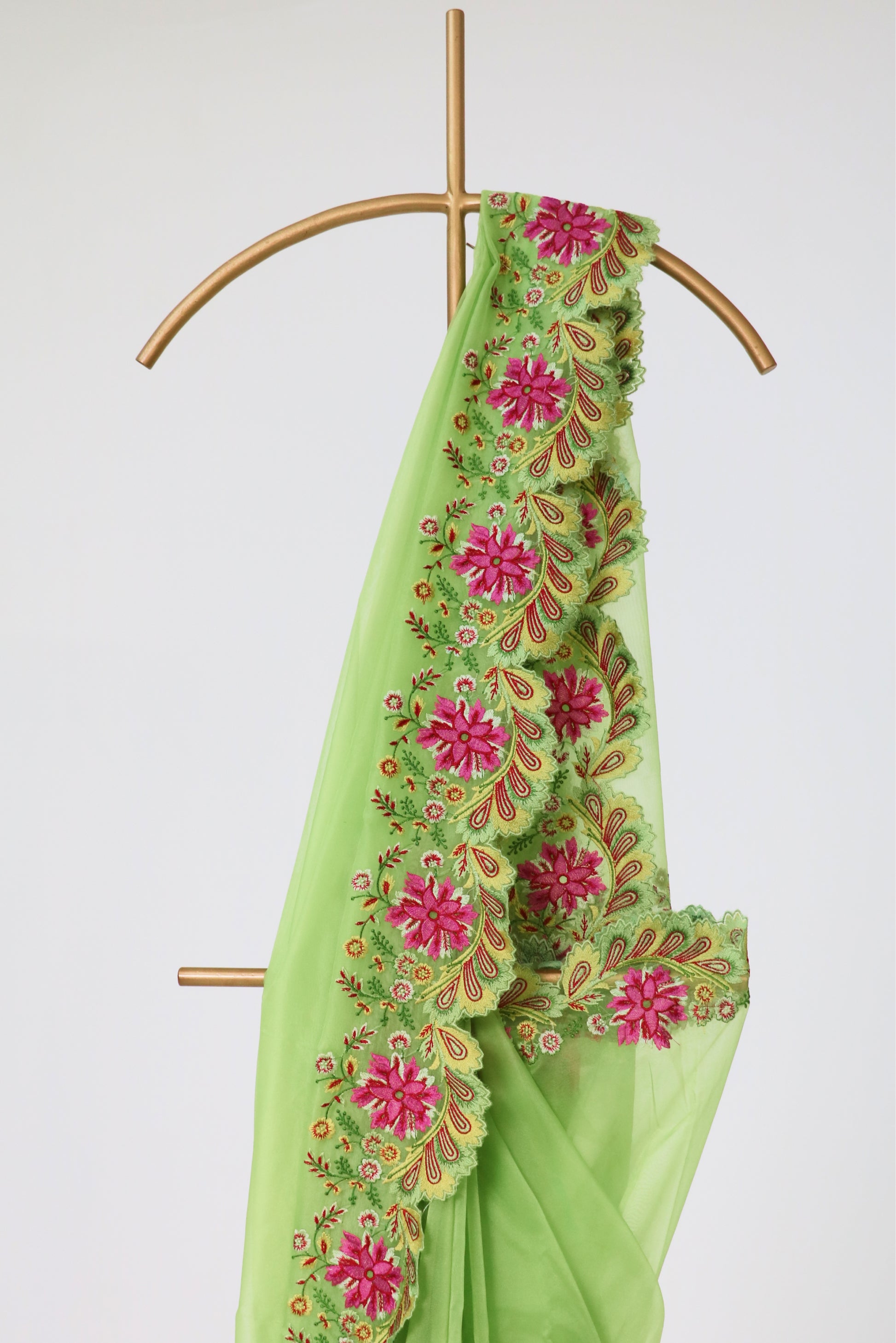 Emerald Mist Embroidered Saree