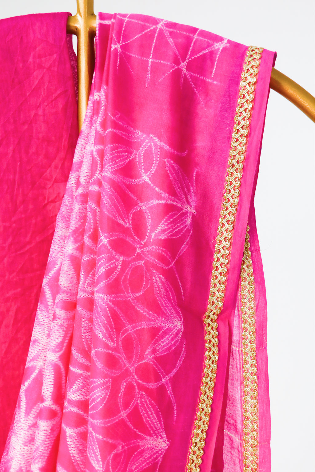 Pink Shibori Saree