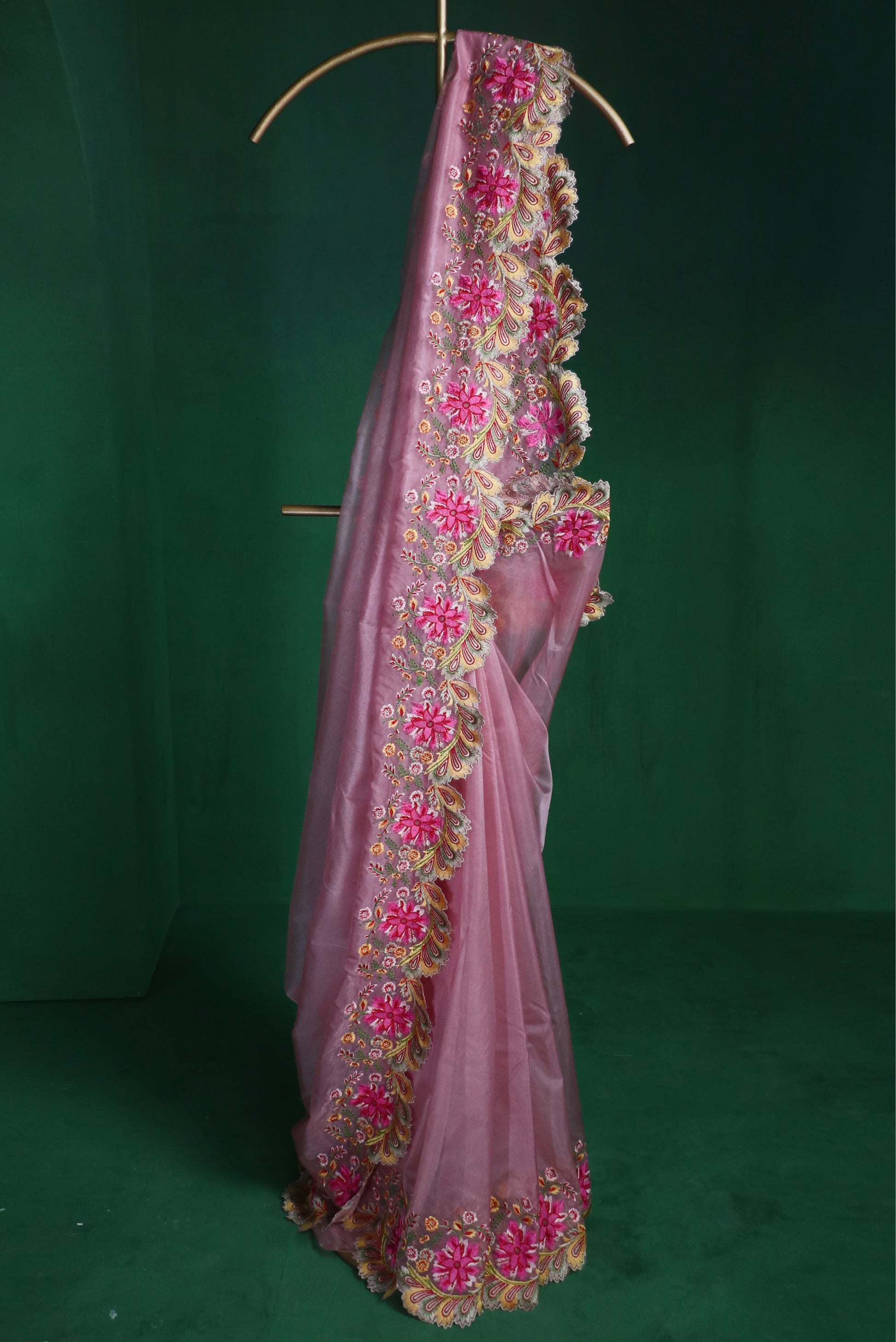 Petal Glow Embroidered Saree