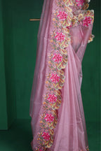Petal Glow Embroidered Saree