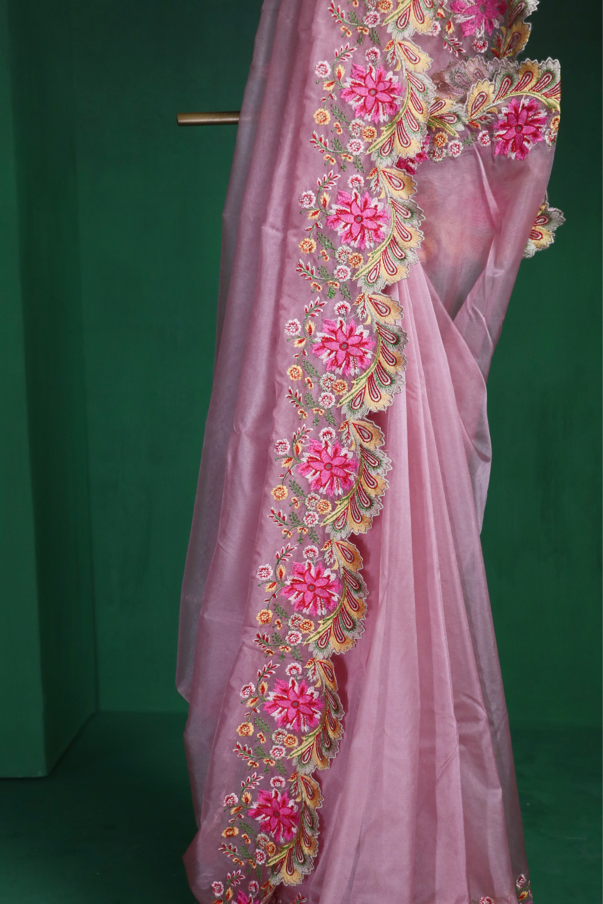 Petal Glow Embroidered Saree