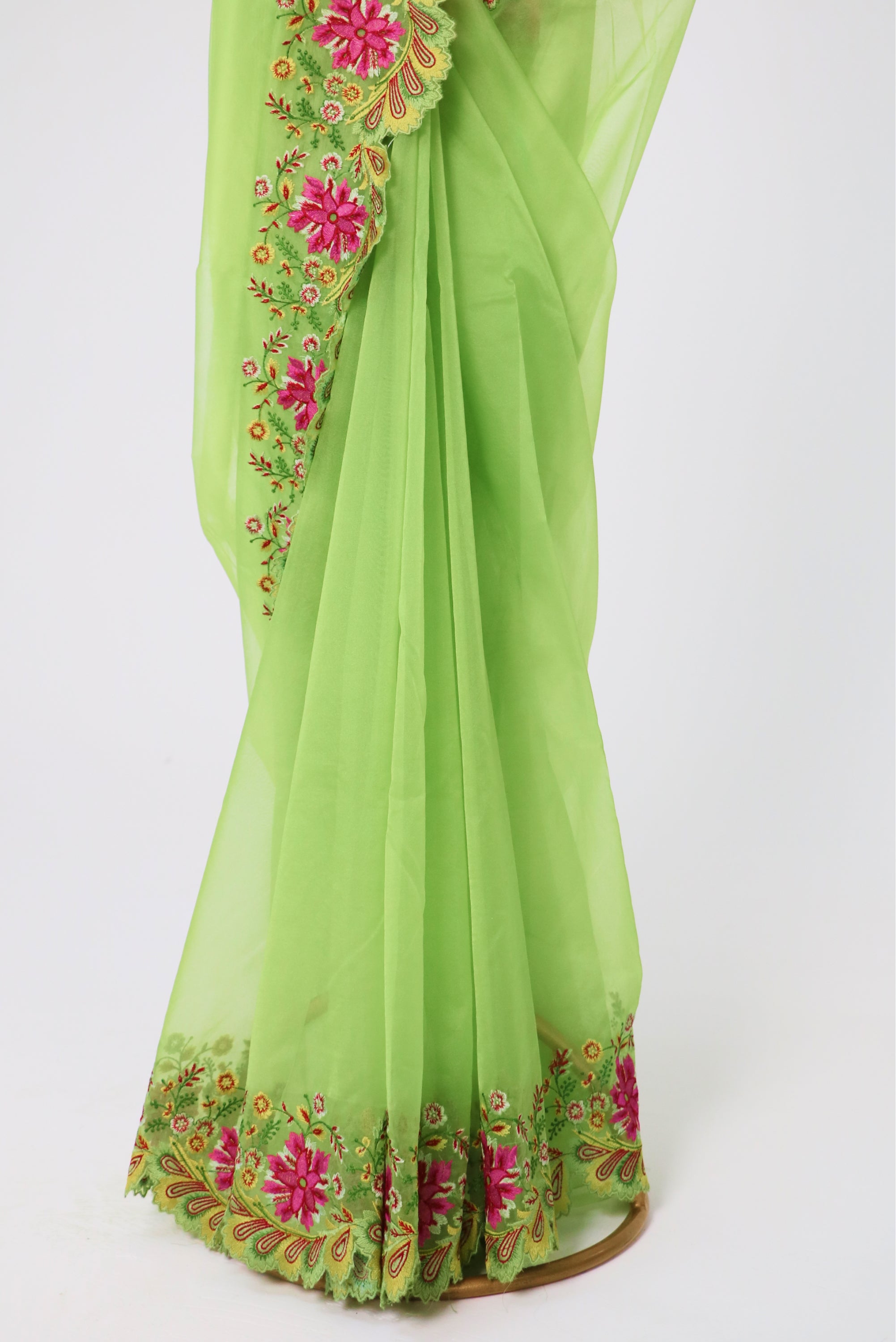 Emerald Mist Embroidered Saree