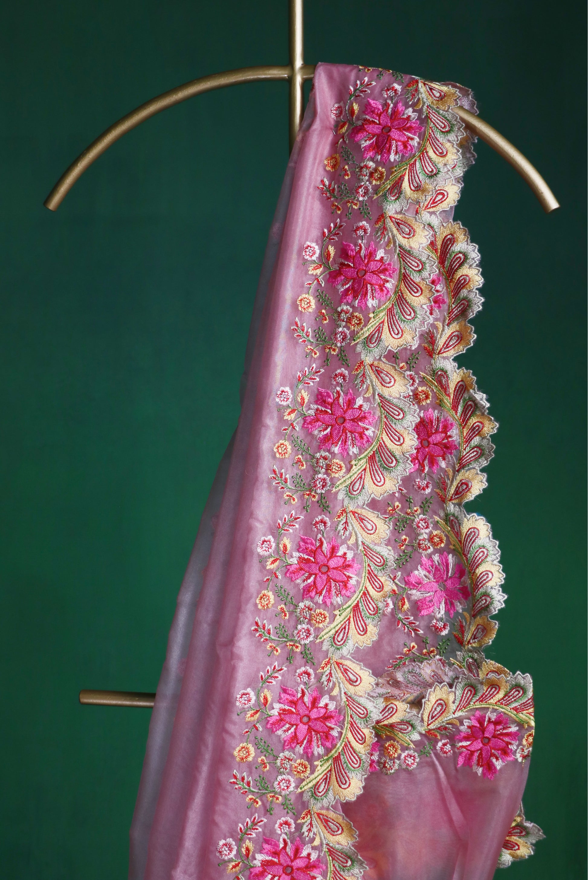 Petal Glow Embroidered Saree