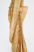 Mustard Crushed Tissue Buti Saree