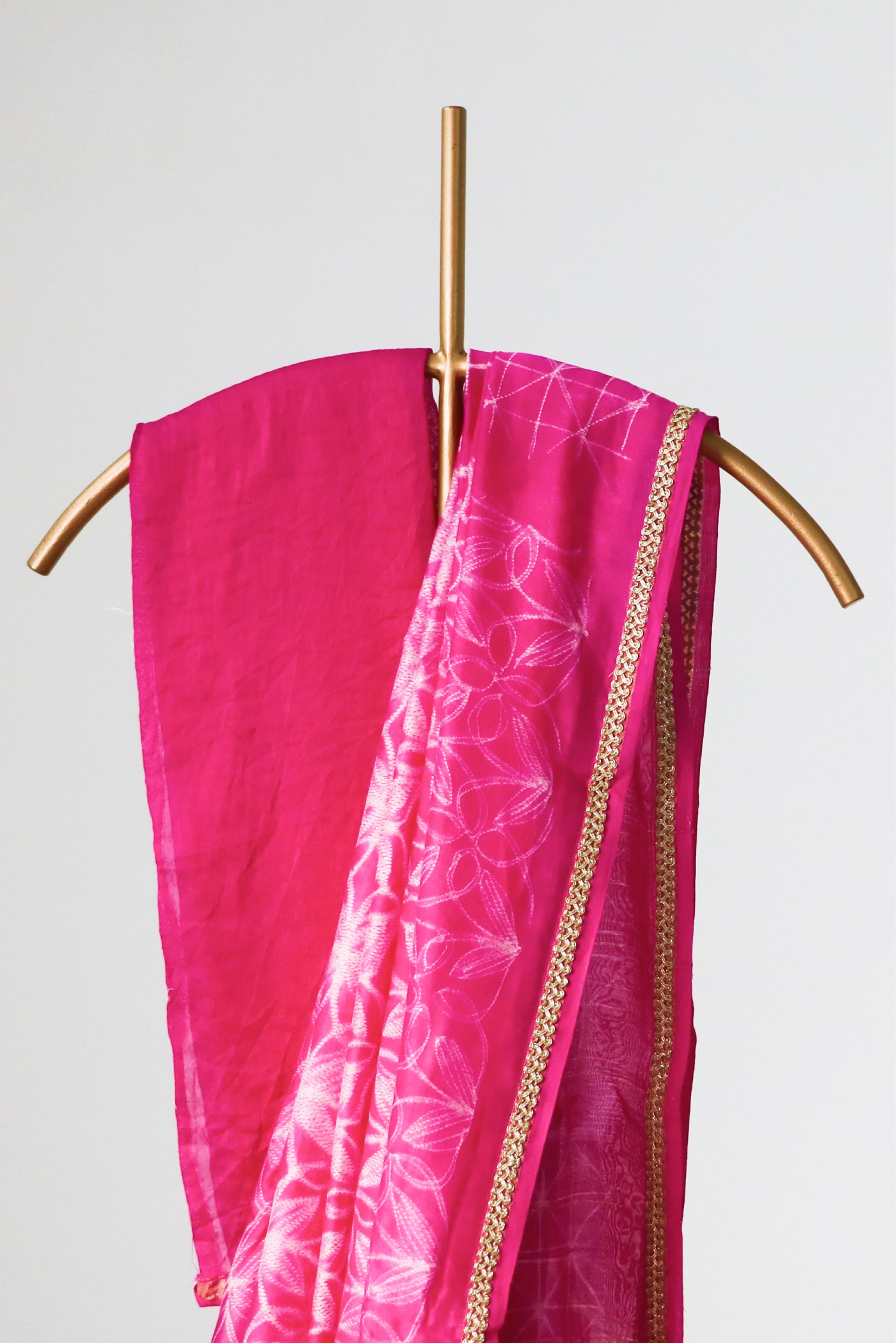 Pink Shibori Saree