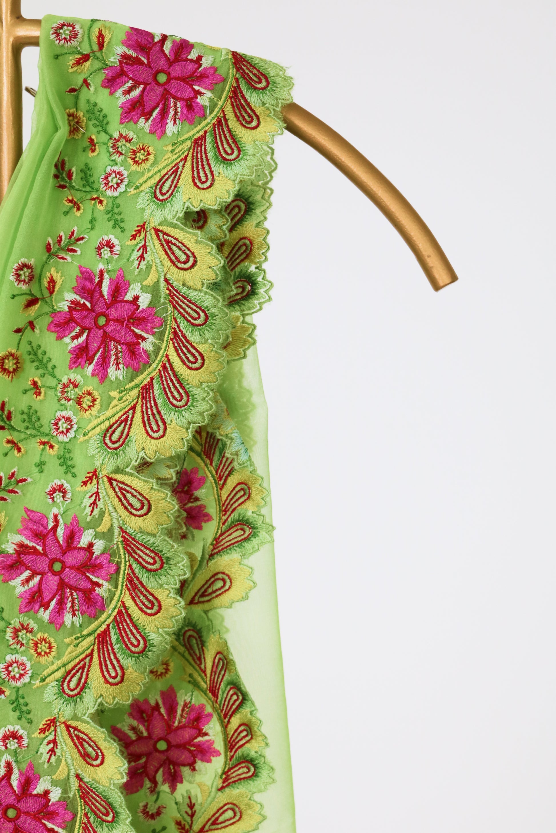 Emerald Mist Embroidered Saree