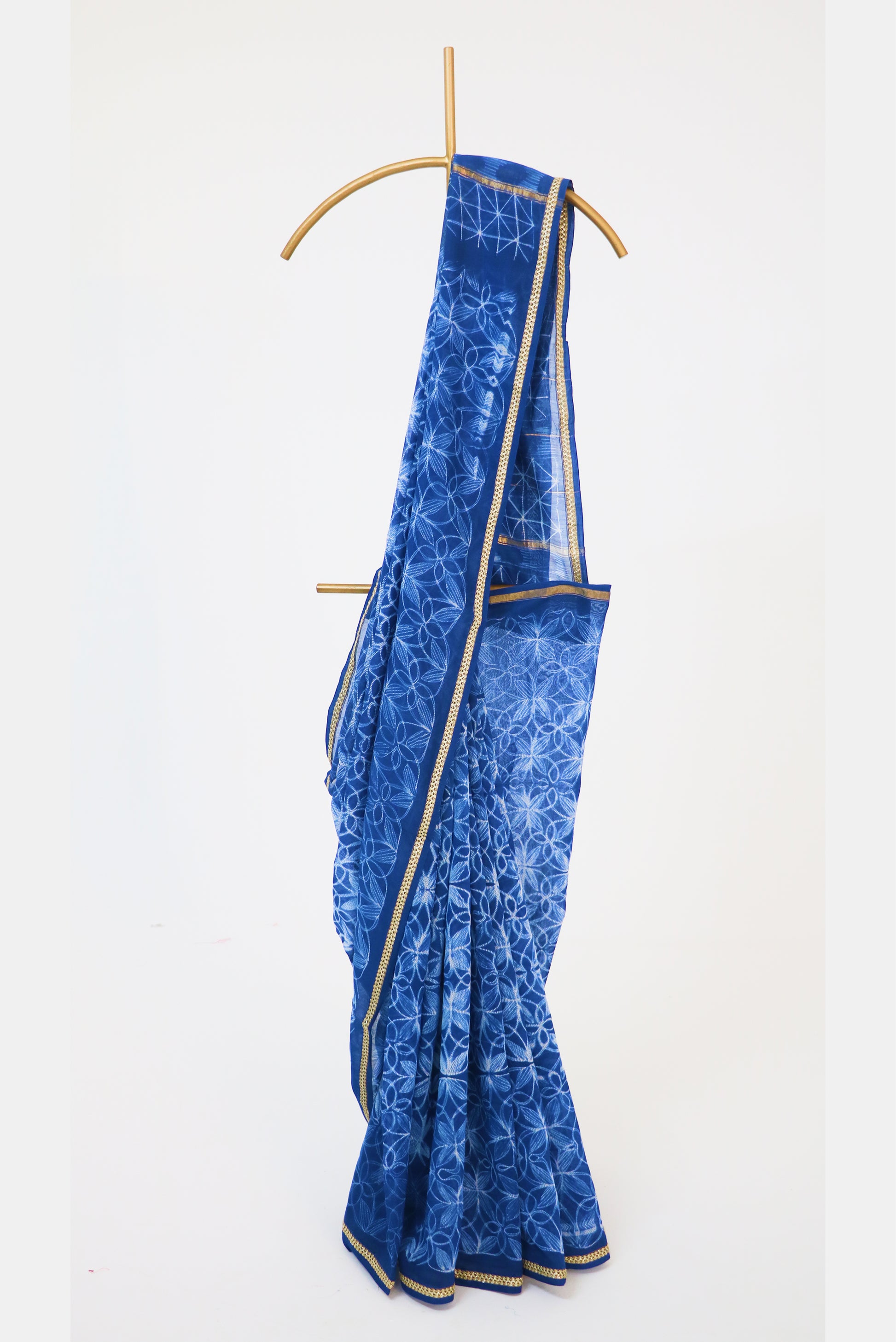 Indigo Shibori Saree