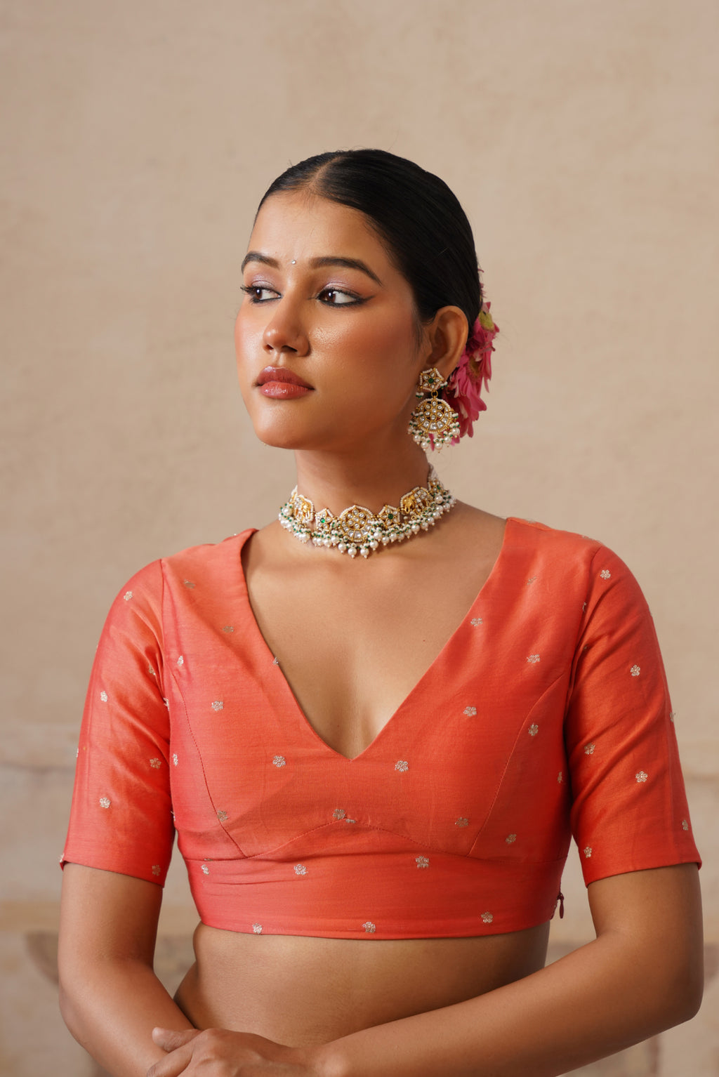 Gulbagh Coral Organza Saree