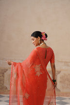 Gulbagh Coral Organza Saree