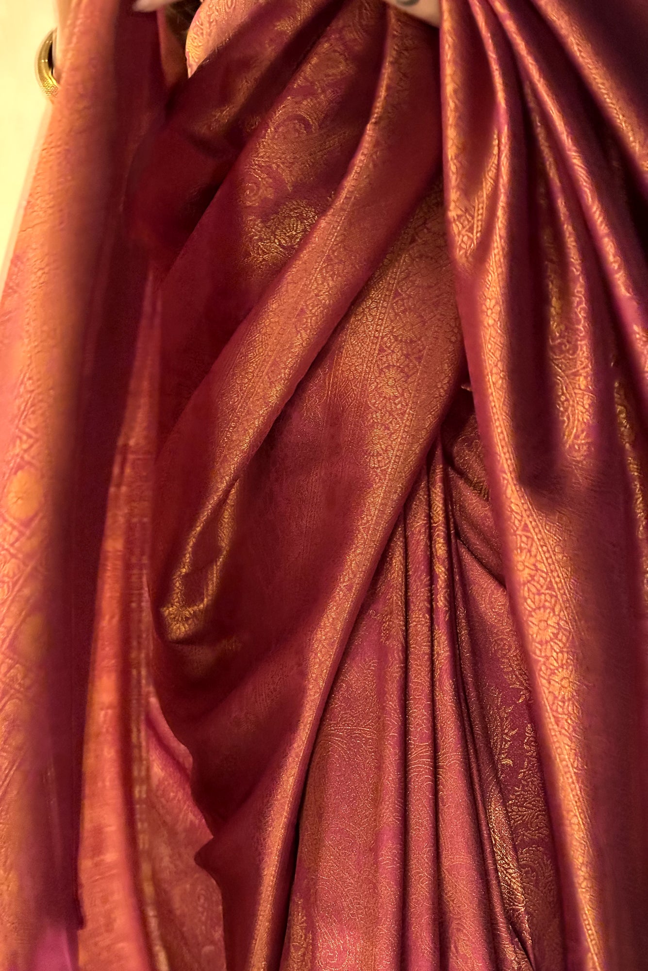 Raw Silk Pink Zari Saree