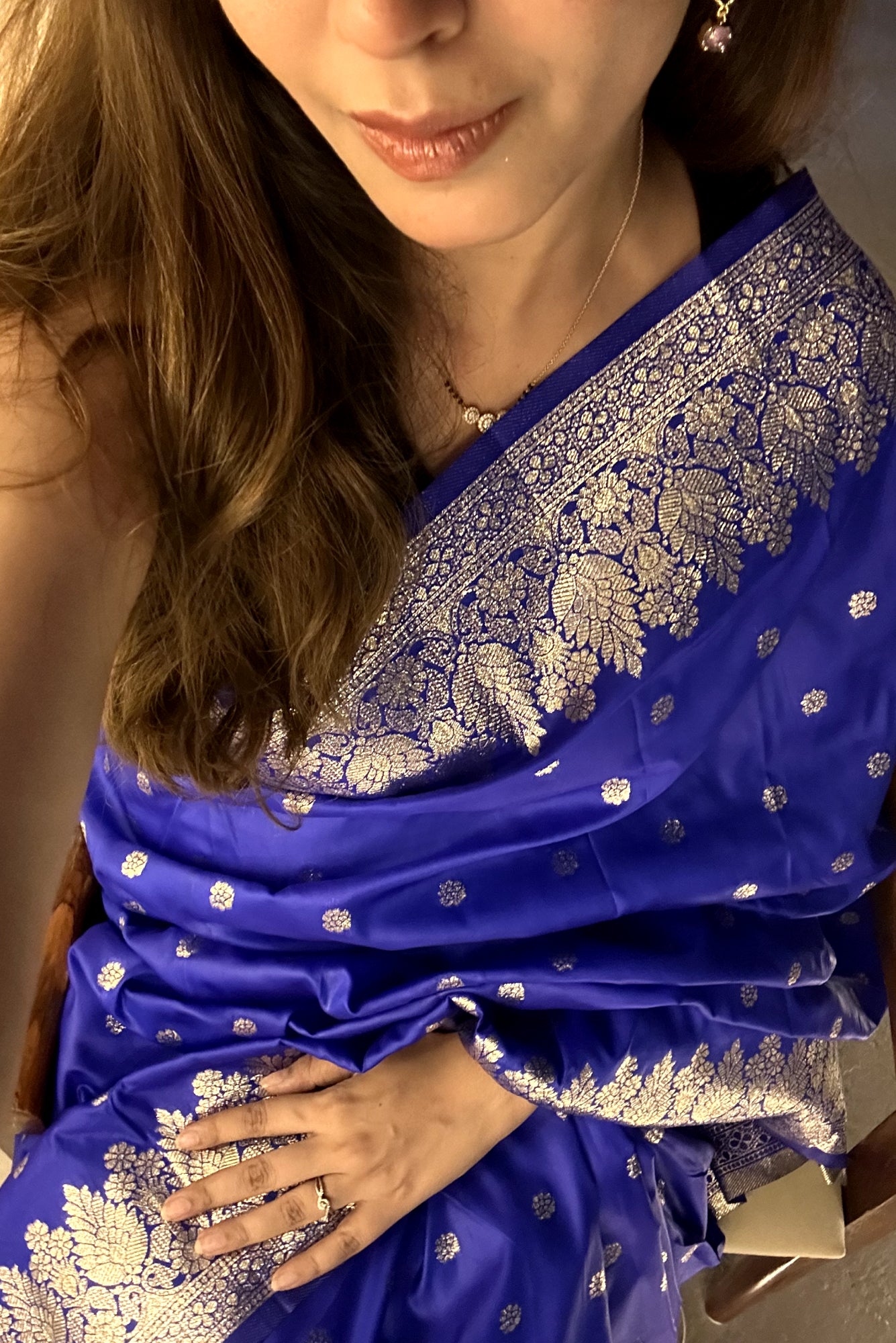 Royal Blue Upada Saree